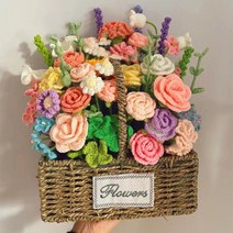 DIY꽃바구니 졸업 시즌 수제 해바라기 직조 diy 꽃 바구니 믹스 앤 매치 장미 은방울꽃 후크 부케 어머니 선생님을위한 선물, AI.다양한 중공업 믹스 앤 매치 B 재료 패키지 튜토