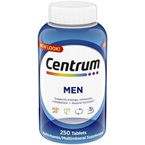 남성을 위한 centrum 종합 비타민 비타민 d3 비타민 b 및 항산화제가 포함된 종합 비타민종합 미네랄 보충제 글루텐 프리 비 gmo 성분 - 250개, 새로운, 250카운트(1팩)