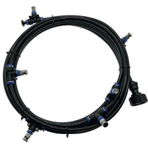 가든 워터 파이프 미스트 냉각 안개 호스 튜브 시스템 키트 온실 파티오 워터 링 관개 미스터, 12M 블랙 슬립 락