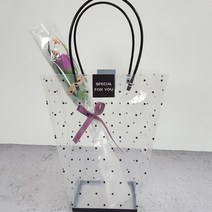 고급 쇼핑백 1장 낱개 기획전/선물포장 비닐쇼핑백 소형 중형 대형, 도트 사다리꼴 비닐 쇼핑백