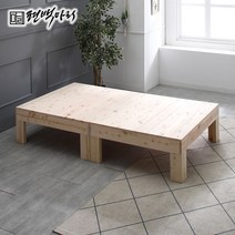 [편백마리] 편백나무 통원목 평상형 침대 P-BE-101, 혼합색상