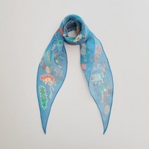 [자체제작] 아리 Dream of Paris 린넨실크 미니마름모 스카프 (블루)