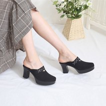 요즘엔 트렌드 OLFL06 큐빅 패션 뮬/여성슬리퍼/하이힐슬리퍼