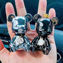 ( 1+1 ) 에이비 크롬 베어브릭 차량용 방향제 차 디퓨저 송풍구형 2개, 블랙+블랙, 07.베이비파우더