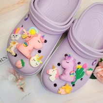 DORAN 유니콘 핑크 퍼플 대형 3D 신발악세사리 파츠 크록스 호환 SET (11pcs)