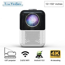 touyinger et31 android ust 프로젝터 5g wifi 2gb ram 4k 디코딩 저렴한 휴대용 미니 led 스마트 빔 프로젝터 홈 시어터, 없음