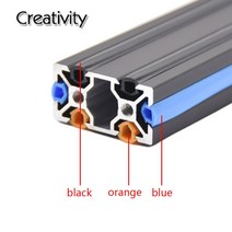 Creativity 3D 프린터 부품 2M 6mm 플랫 씰 2020 알루미늄 프로파일 슬롯 커버 패널 홀더 블루 오렌지 CNC, 01 2M_03 주황색
