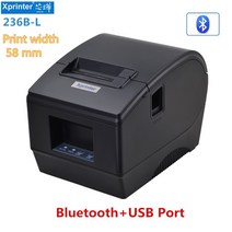 레이저마킹기 레이저 각인기 소형 레이져 마킹 xprinter 236b 바코드 프린터 스티커 프린터 4858mm 영수증 프린터 pos 프린터 qr 코드 비건조 라벨 printe, 236b-l bt 및 USB, 나는 플러그