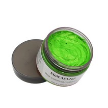 컬러왁스 헤어컬러왁스 왁스 헤어왁스 스타일링 MOFAJANG 헤어 컬러 염색 임시 패션 일회용 몰딩 페이스트 9 가지 색상 모델링 할머니 그레이 실버 120G, [03] green