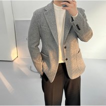 남성 울 블레이져 겨울 캐주얼 두꺼운 자켓 마이 3Color