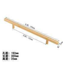 캐비닛은 블랙골든 모던 스퀘어 t 바 diamter 주방 욕실 찬장 가슴 서랍 손잡이와 손잡이 하드웨어를 당깁니다., 192mm-골드