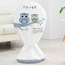 다샵 패브릭 지퍼식 선풍기 커버, 1개, 그린부엉이