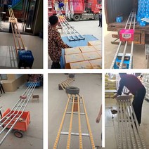 롤러 카페트 컨베이어 벨트 콘베어 트럭 택배 상하차, 6열 슬라이드 레일  (1m당 가격)