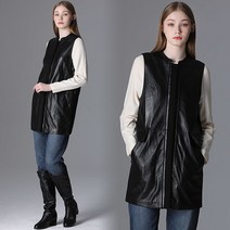 [르오트] 미니멀 램스킨 콤비 롱 베스트