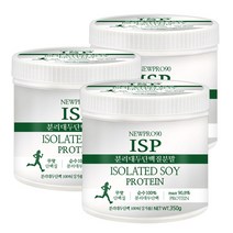 푸른들판 분리 대두 단백질 분말 가루 100% ISP 소이 단백 식물성 프로틴 비건 파우더, 350g, 3통