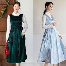 시크라인 생활한복 민소매 원피스