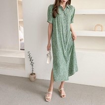 쉬폰 셔츠 원피스 1077281DRESS 쉬폰 레이스원피스 블랙 Black 그린 Green 옐로우 Yellow 캐주얼