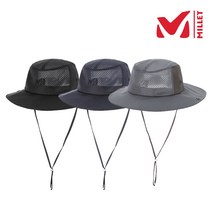 밀레 MILLET 3칼라 남성 남자 여름 산행 및 각종 야외활동 하기 좋은 전체 구멍 송송 풀 메쉬 햇 모자, 00L, BLACK(16)