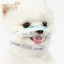 혀누닷컴 혀누닷컴 강아지 투명 입마개 소형견 애견 개 반려견 입가리개, 베리 S-화이트