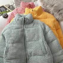 여성 숏 패딩 코듀로이 겨울 코트 자켓