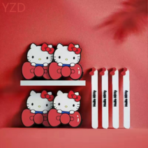 헬로키티 자동차 문콕방지 도어 가드 스크래치 스티커, 레드(4개)