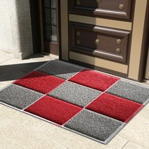 미끄럼방지 오염방지 출입구 다용도 코일 쿠션체크매트, 그레이R 90cm*120cm