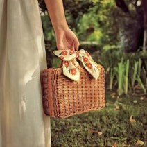 휘게마켓 빈티지 감성 피크닉 라탄 수납 바구니 바스켓