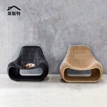 야외바베큐장 테라스 야외 라운지 의자 발코니 정원 안뜰 등나무 침대 일광 욕실 해변 둥지 소파, [04] 커피 테이블 노란색