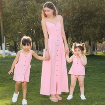 모녀 원피스 시밀러 엄마딸 맘 커플 룩 엄마 딸 매칭 드레스 패밀리 아기 엄마와 나 옷 롬퍼 패션 여자 여아 코튼 의상