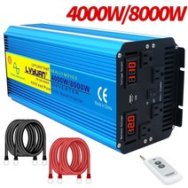 4000w 8000w 순수 사인파 파워 인버터 DC 12v 24v AC 100v 110v 50hz60hz 태양광 전압 변환기 원격 제어 미국 소켓, 110볼트 60헤르츠, 사슴