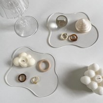 웨이브 아크릴 투명 트레이 악세서리 진열대 티코스터 인센스 홀더