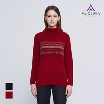 올리비아로렌 비비올리비아 __터틀넥 에스닉패턴 울니트_VVCBLVWA111