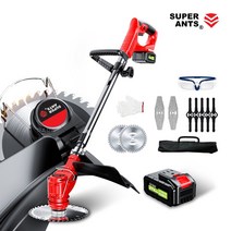 미국 SUPERANTS 충전식 무선 예초기 전기 전동 잔디깍기 제초기 소형 미니 잡초제거 벌목, 기본팩 2.0Ah 배터리 1+1개, 1세트