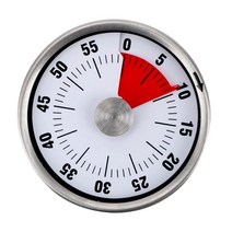 기계식 회전 타이머 - Longben 요리 베이킹 체육관 운동 공부를 위한 60분 마그네틱 스톱워치 - 시각적 카운트다운 시계 타이머 큰 알람 사운드가 있는 시간 관리 도