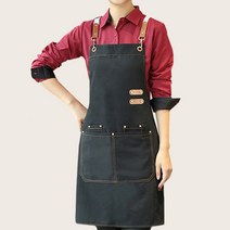 풀팟 다용도 바리스타 방수앞치마 1P 공방 주방 카페 미용실 베이커리 화실 가벼운앞치마, 블랙, 1개