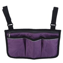 롤레이터 워커 전동 스쿠터 휠체어 사이드 파우치 수납 가방 팔걸이 포켓 정리 홀더, PURPLE