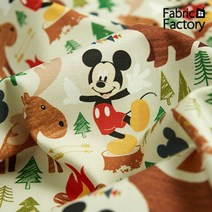 면 원단 천 디즈니 더블라썸 미키 캠핑포레스트 SH
