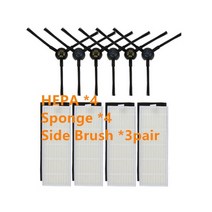 [호환제품] 롤러 메인 브러시 커버 사이드 브러시 hepa filter mop for silvercrest ssr1 ssra1 ilife a9s a9 a7 로봇 진공 청소기, 15-보여진 바와 같이