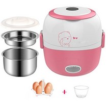 전기솥밥 110v 220v 미니 밥솥 열 가열 전기 도시락 휴대용 식품 기선 요리 식사, 분홍색, 에게