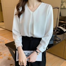 빌리즈빈 가을 여성 라운드 긴팔 셔츠 블라우스 B112