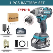 라쳇 임팩 렌치 전동 kamolee 520n m 브러시리스 무선 전기 트 dtw285 18v makita 배터리와 호환되는 이중 기능 공구, 유형 b 1 박쥐 판지