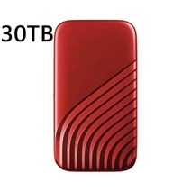 고속 휴대용 SSD 500GB 1TB SSD 타입-C USB3.1 16TB 8TB 외장 솔리드 스테이트 드라이브 노트북 PS4 용 2TB 1TB 모바일 하드 드라이브, 30TB Red