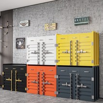 철제 컨테이너 수납장 빈티지 캐비닛 다용도 거실장 복고풍 사물함, 100x40x90cm(색상은 메모란에)