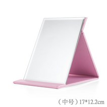탁상 거울 화장대 스탠드 이케아 LED 원형 인테리어 엔틱용 조명 접이식 간접 책상 거울 화미러 접이식 탁상용 고화질의 학생 기숙사 공주여대 스몰 데스크톱 화미러를 들고 다니기, 11 미디엄【핑크색】