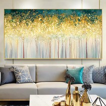 금전수 골든 황금 나무 특대형 보석십자수 도구 셋트 키트 추상 비즈 DIY 재물복 큐빅 아트, 100x50cm