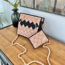 도두리 DIY 토트백 코바늘 가방뜨기 망스티치 손뜨개질 패키기 가방 만들기 키트, 미음비읍 초코릿, 1개