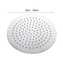 라운드 & 스퀘어 스테인레스 스틸 샤워기 강우 레인 샤워헤드 크롬 고압 목욕 수도꼭지 dusche duch, 07 10 inch Round