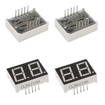 Aicosineg LED 디지털 튜브 일반 양극 10핀 2 비트 1x0.7x0.3인치길이x너비x높이 0.56인치 레드 디스플레이 5621AH 4pcsxH 4개