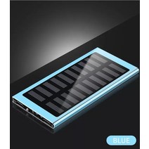 휴대용 태양열충전기 태양광충전기 태양 보조베터리 30000 mAh 무선 충전기 2USB 충전 초박형 적합한 노트북, [01] 30000mAh, [04] blue