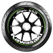 가와사키 닌자 NINJA650 휠 타이어 스티커 데칼 튜닝, 삼색 휠 스티커 + 내부 레터링